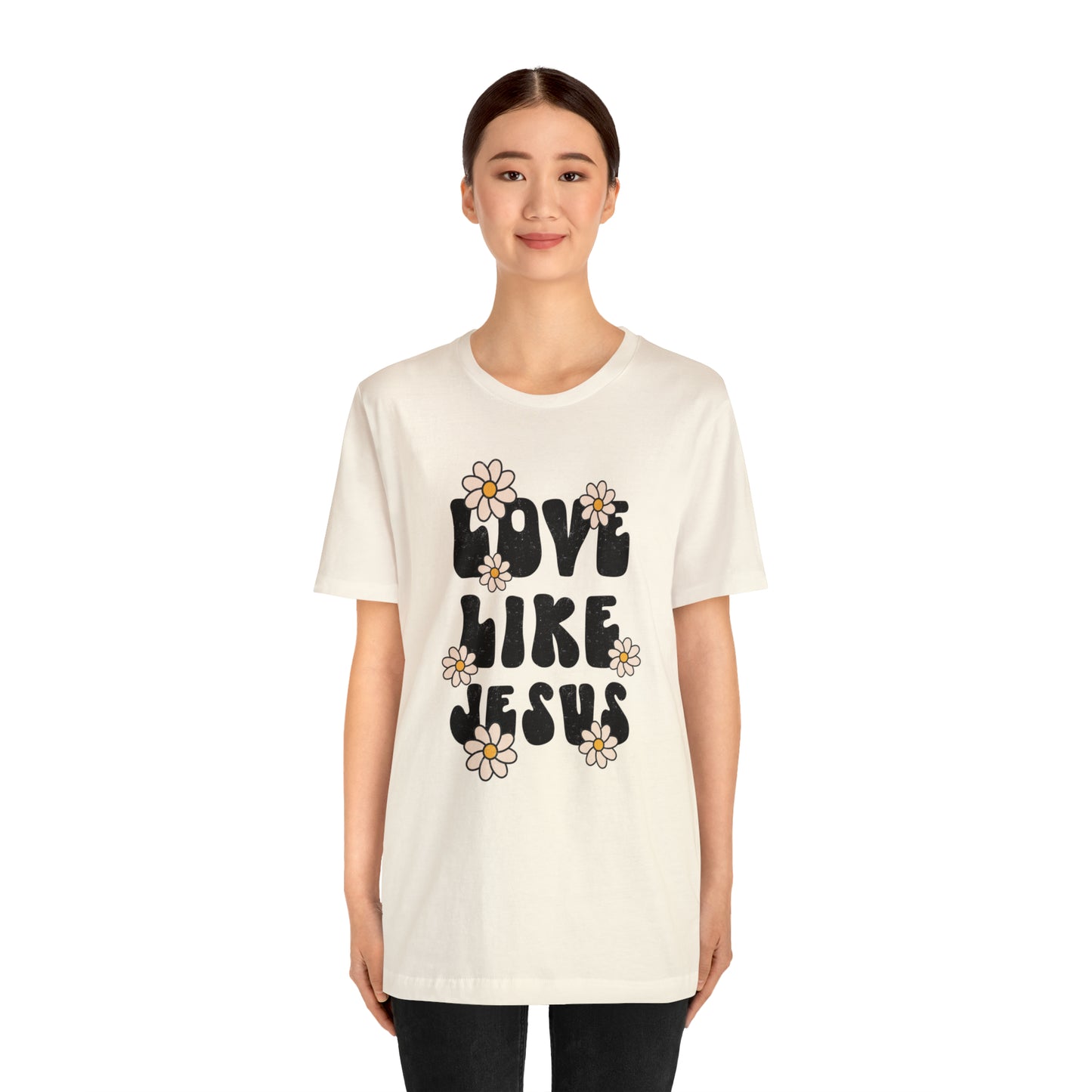 Distressed Daisy Love Like Jesus T-Shirt