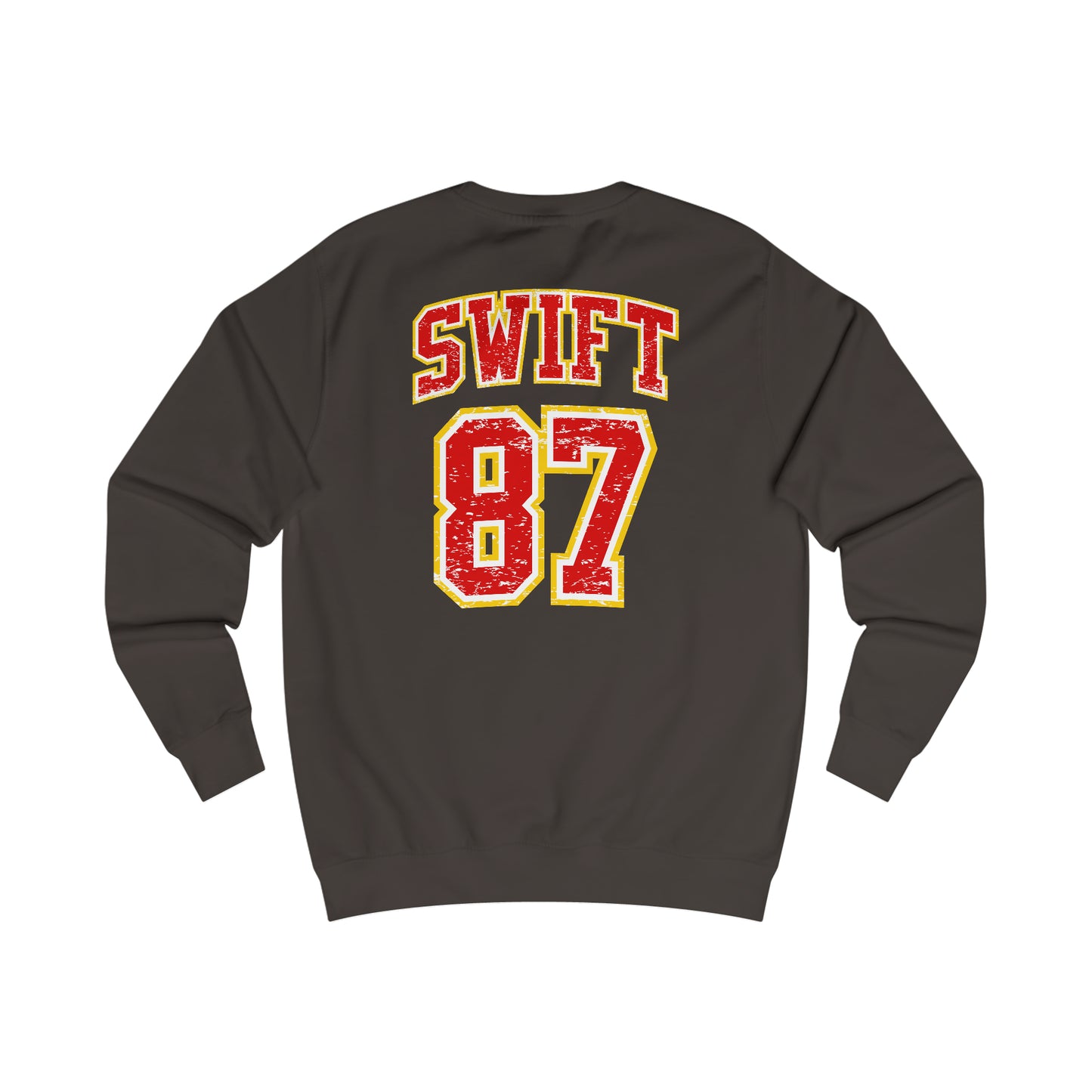 Go Taylor's Boyfriend Swift Kelce Football Shirt  with Swift 87 on back Unisex Heavy Blend™ Crewneck Sweatshirt - FRONT and BACK Design