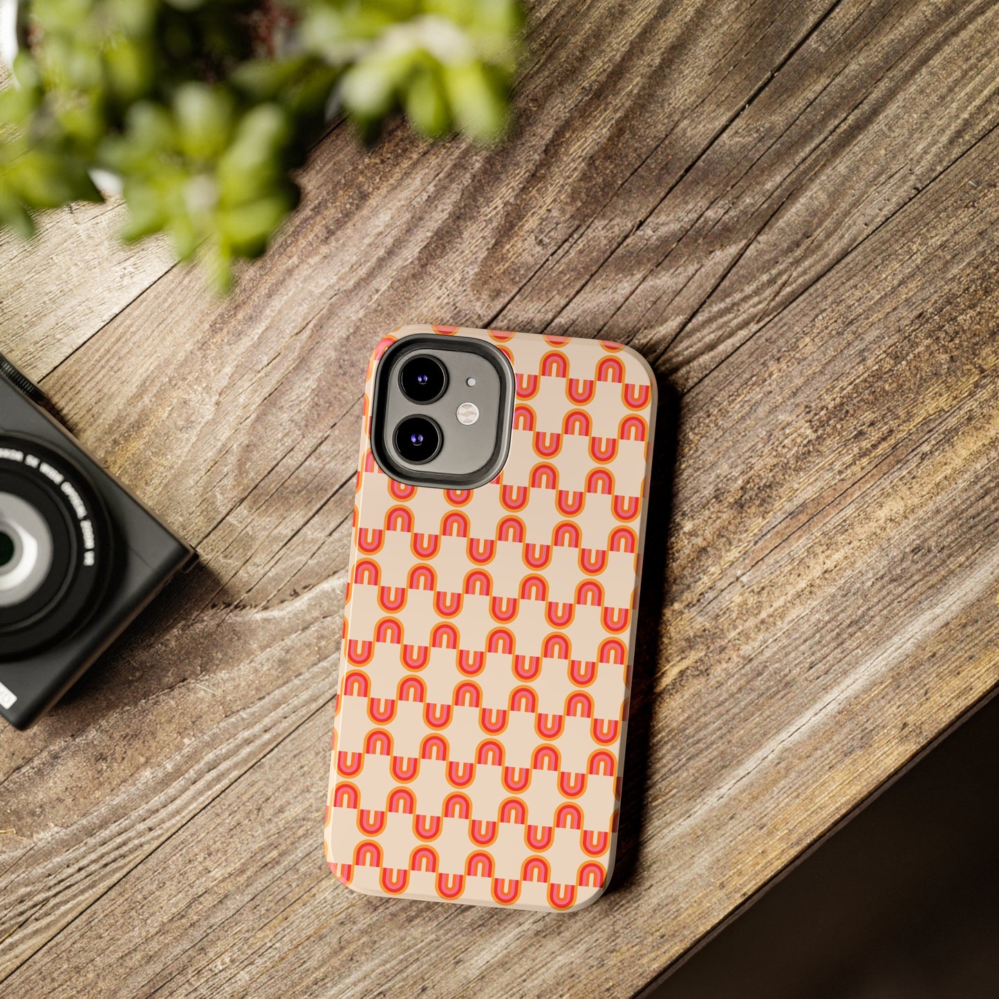 Retro Red Rainbow Pattern Tough Phone Cases