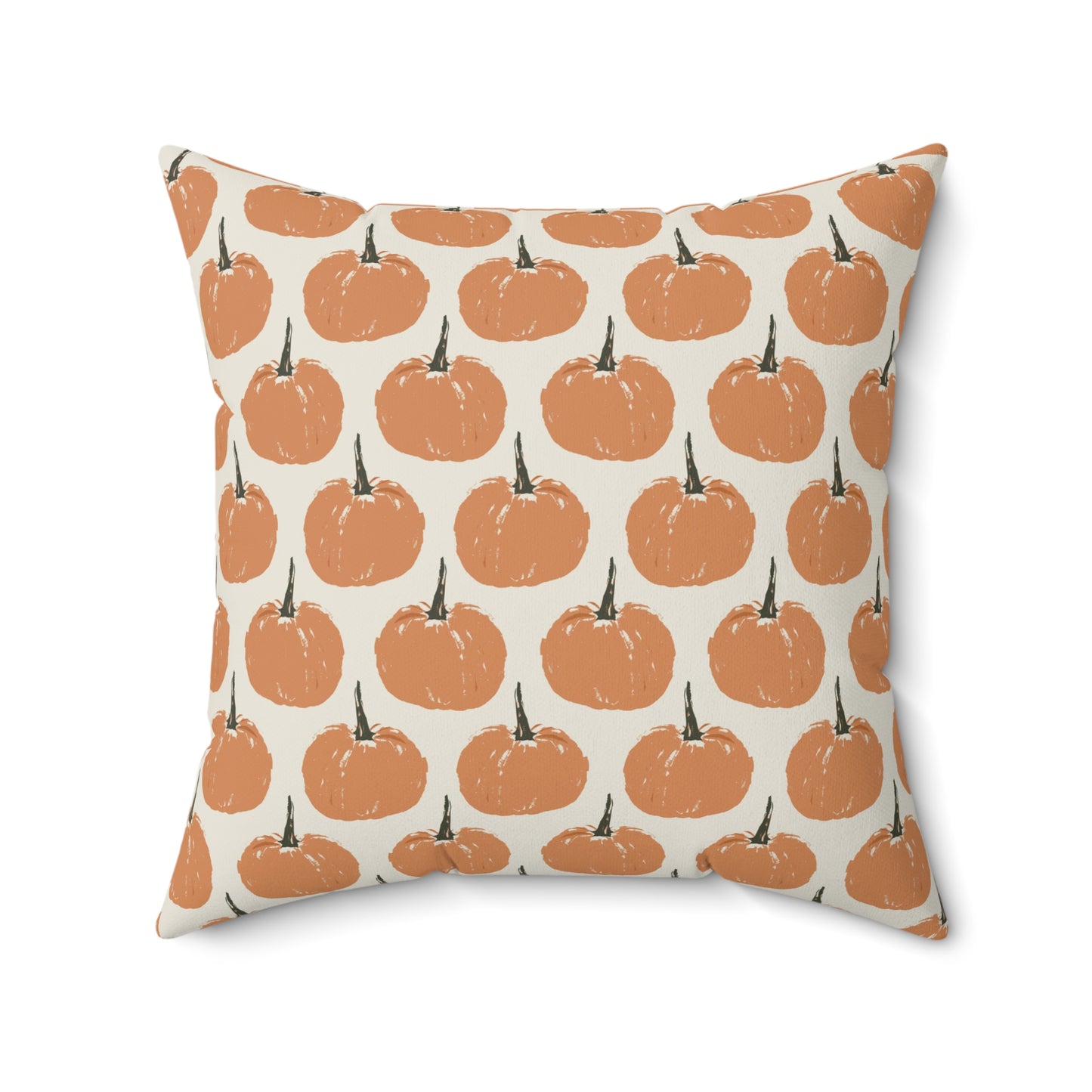 Simple Pumpkin Cream Fall/ Halloween Spun Polyester Square Pillow