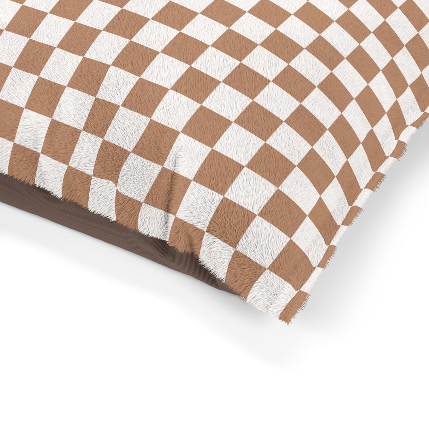 Tan Checkerboard Pet Bed