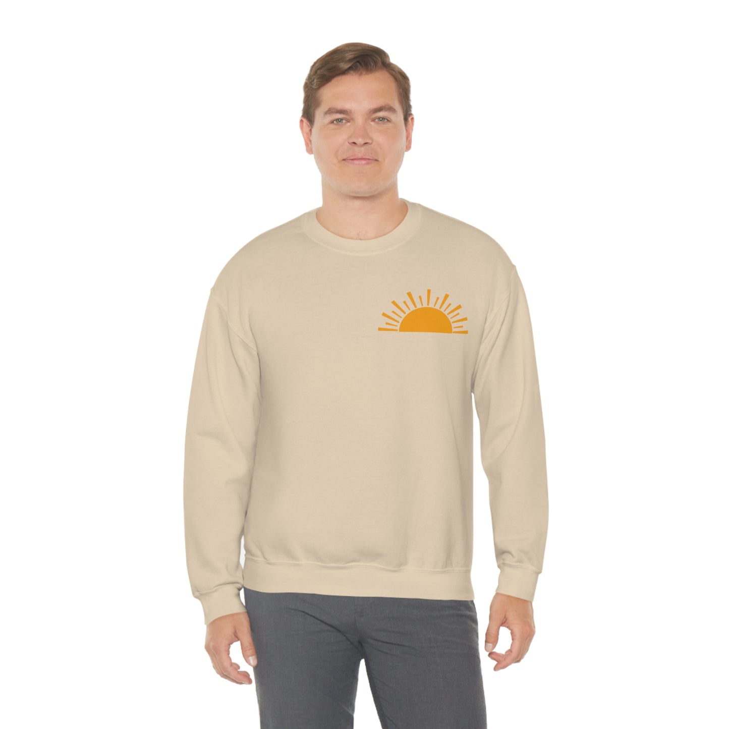 "Sunshine on My Mind" (Front & Back Design) - Unisex Heavy Blend™ Crewneck Sweatshirt