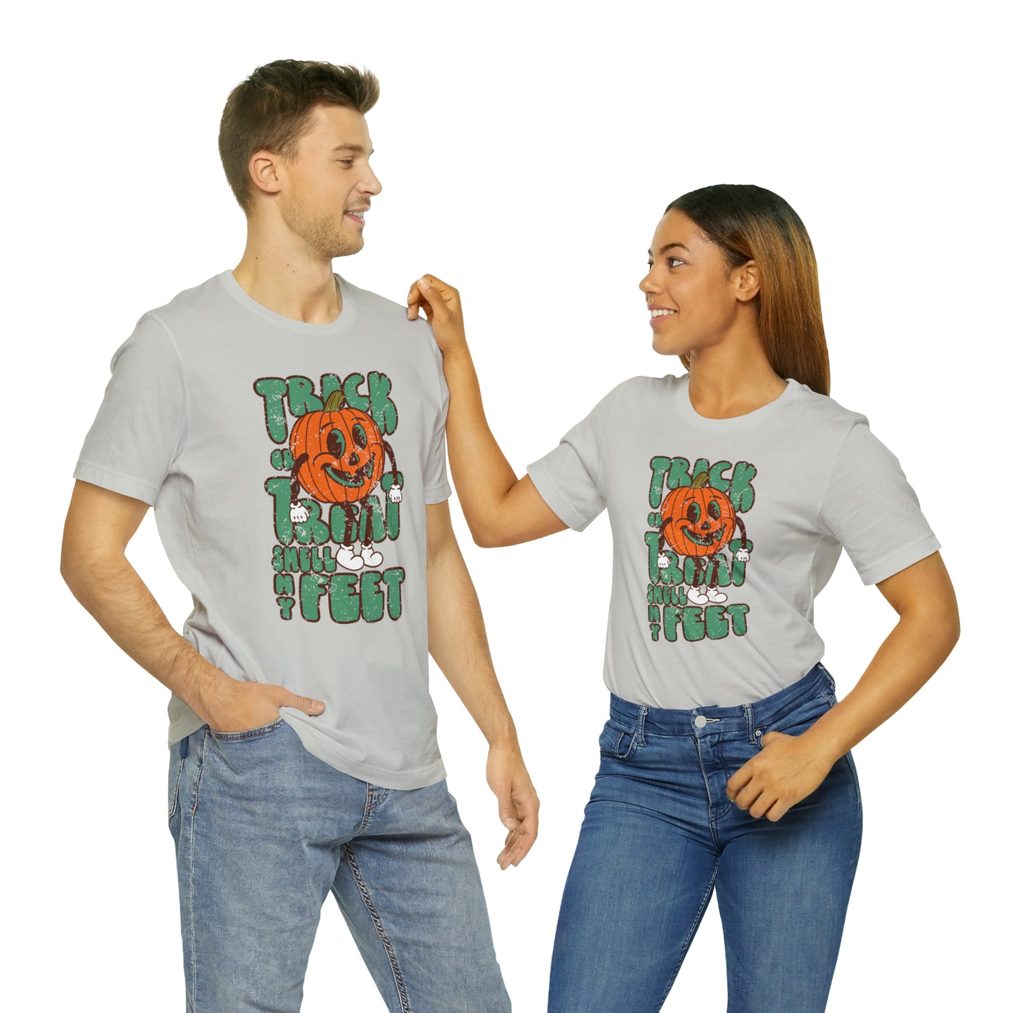 Distressed Trick or Treat Smell My Feet T-Shirt