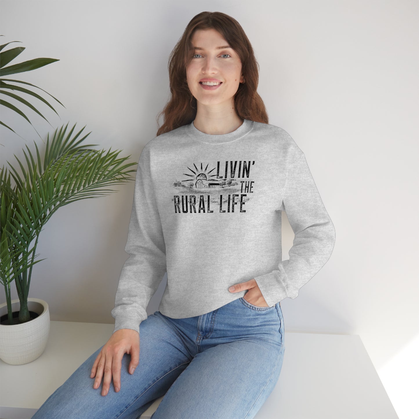 "Livin' the Rural Life" - Unisex Heavy Blend™ Crewneck Sweatshirt