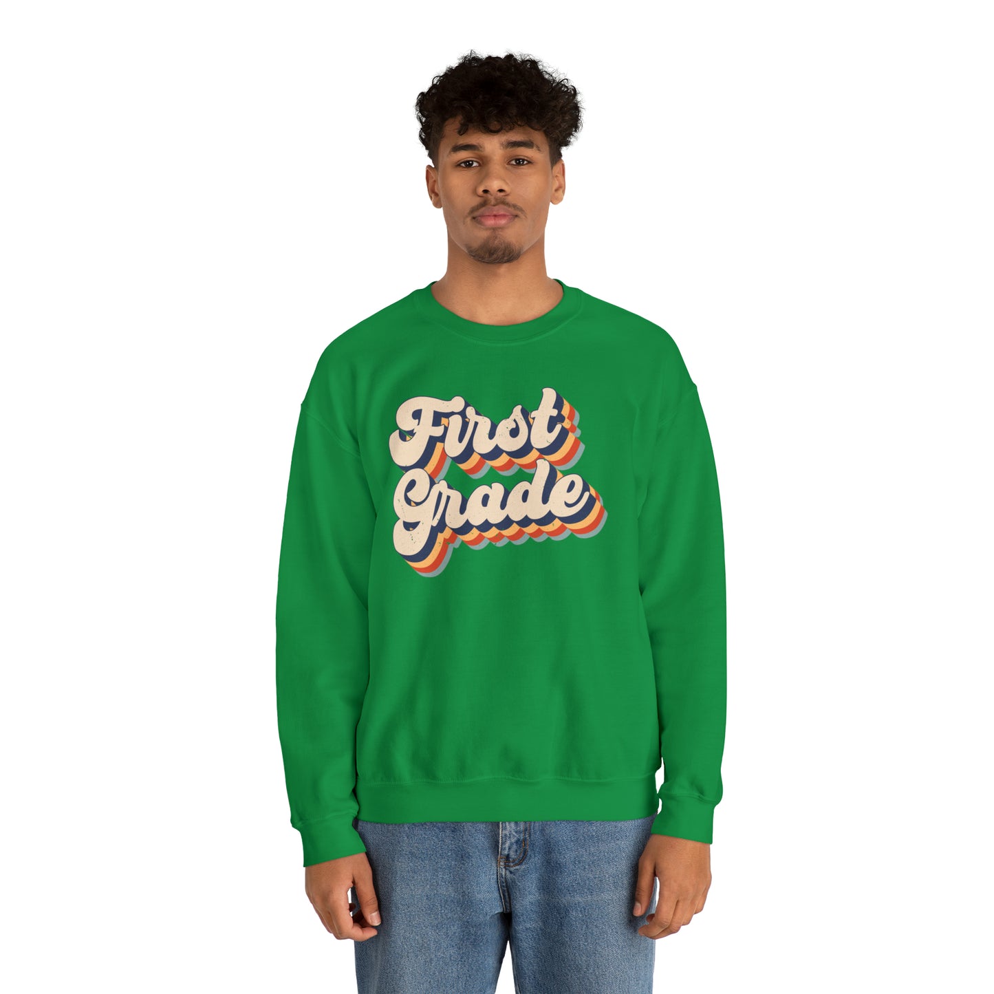 Retro 1st Grade Unisex Heavy Blend™ Crewneck Sweatshirt