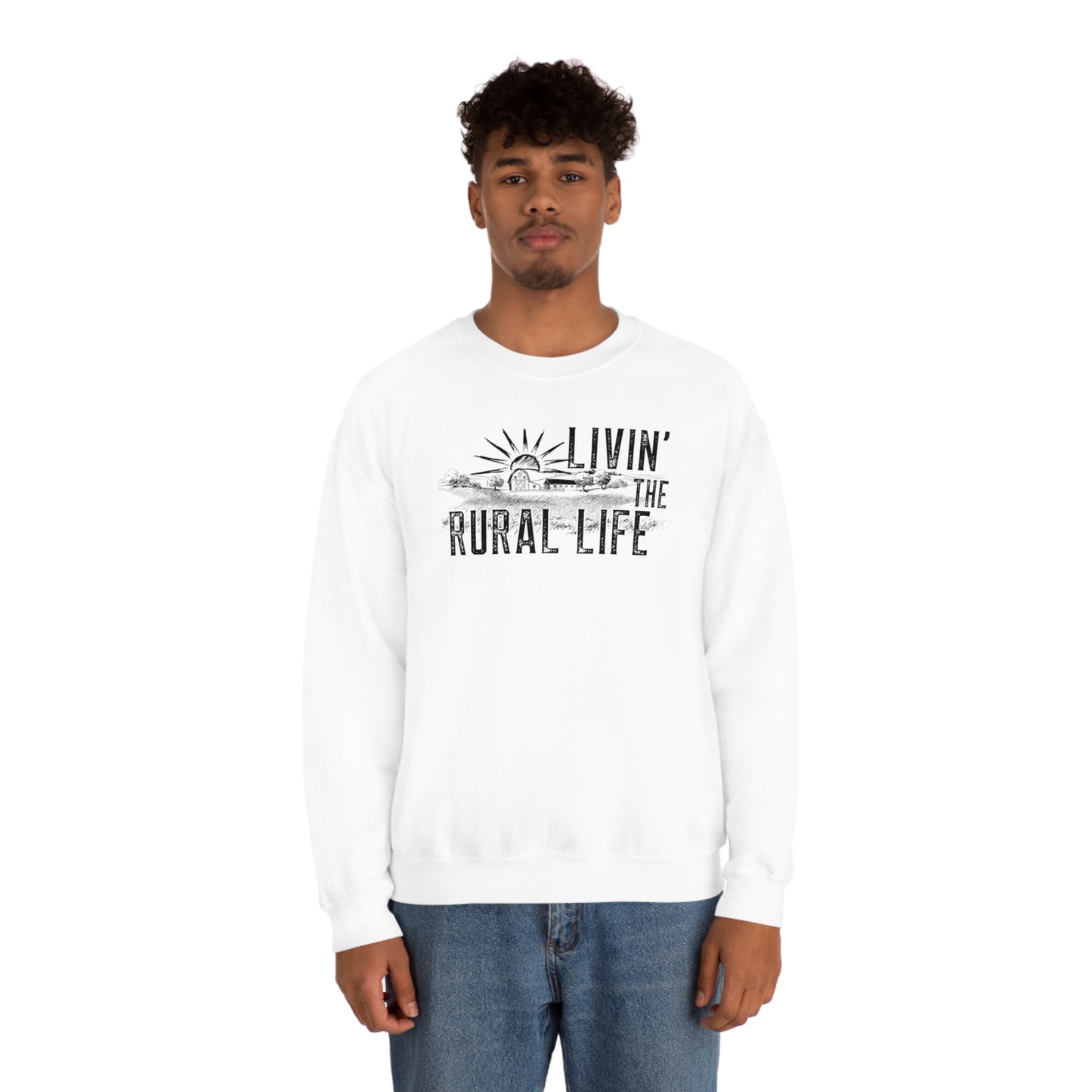 "Livin' the Rural Life" - Unisex Heavy Blend™ Crewneck Sweatshirt