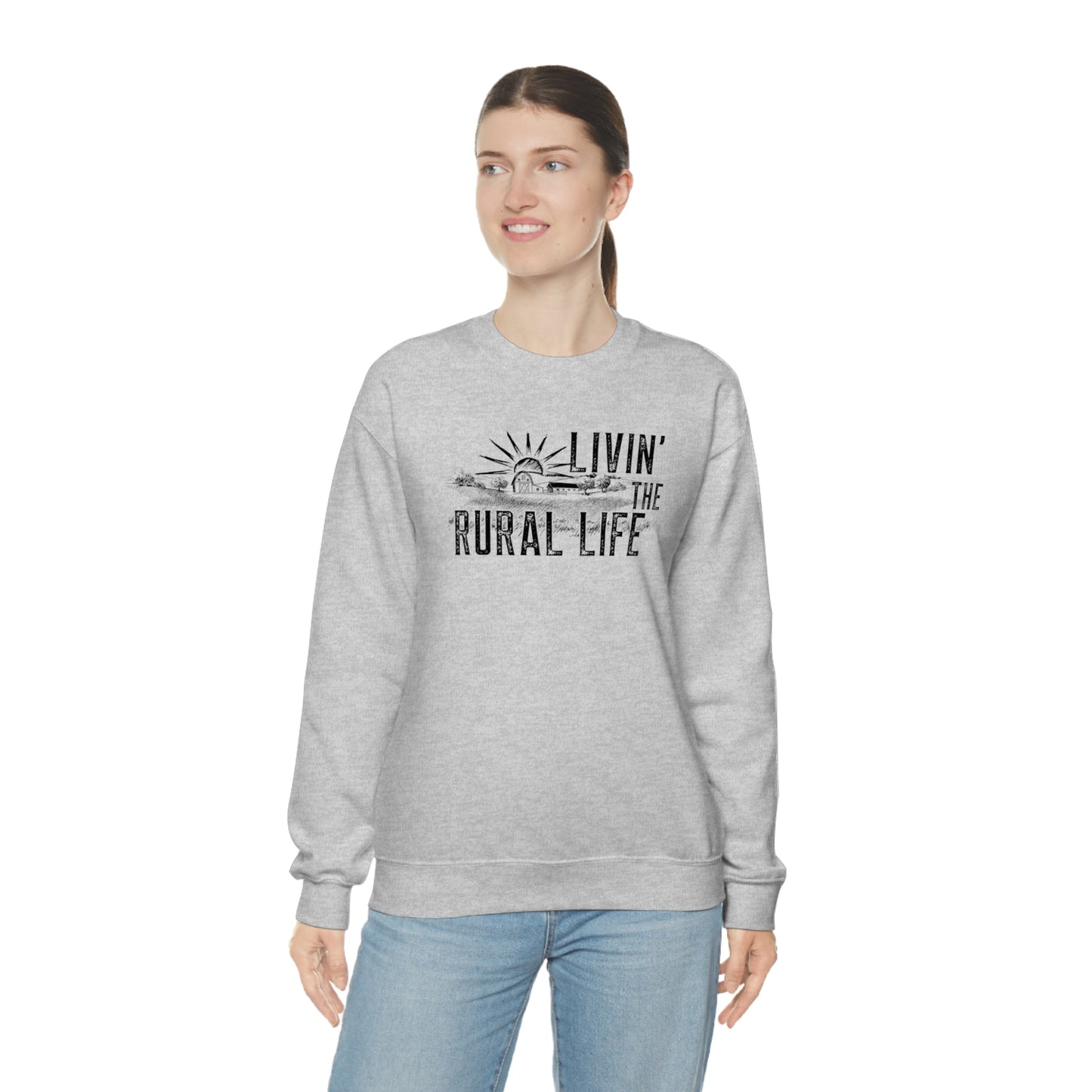 "Livin' the Rural Life" - Unisex Heavy Blend™ Crewneck Sweatshirt