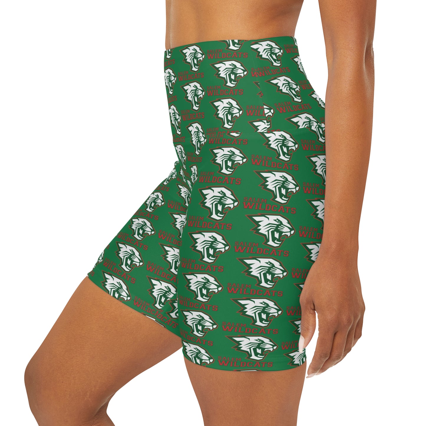 Salem Wildcats High Waisted Yoga Shorts - Green