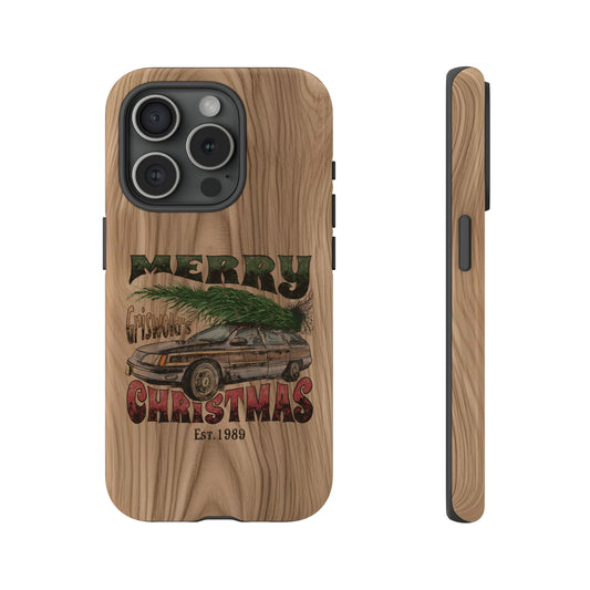 Distressed Merry Griswold's Christmas Tree Station Wagon Holiday Apple iPhone Tough Cases