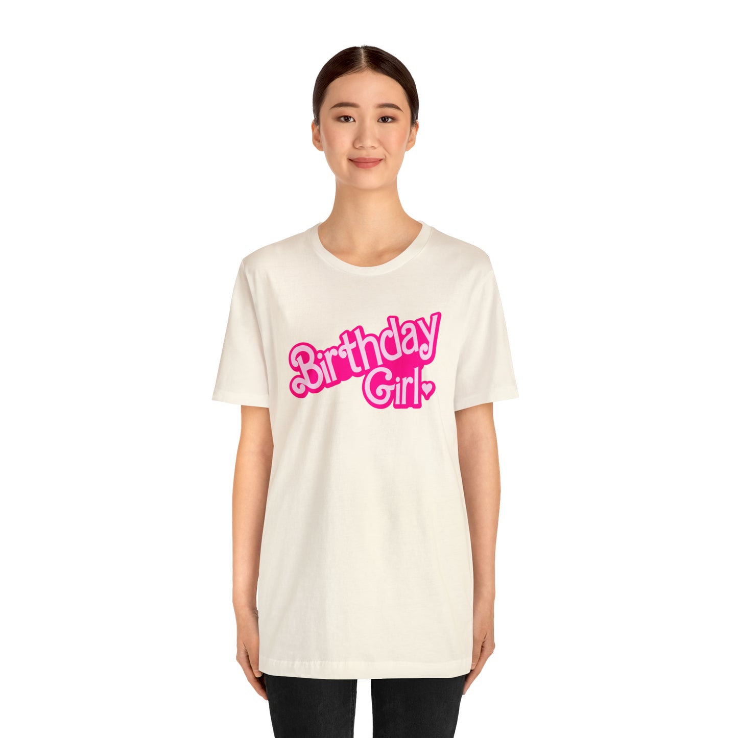 Birthday Girl Hot Pink Barbie Print T-Shirt -