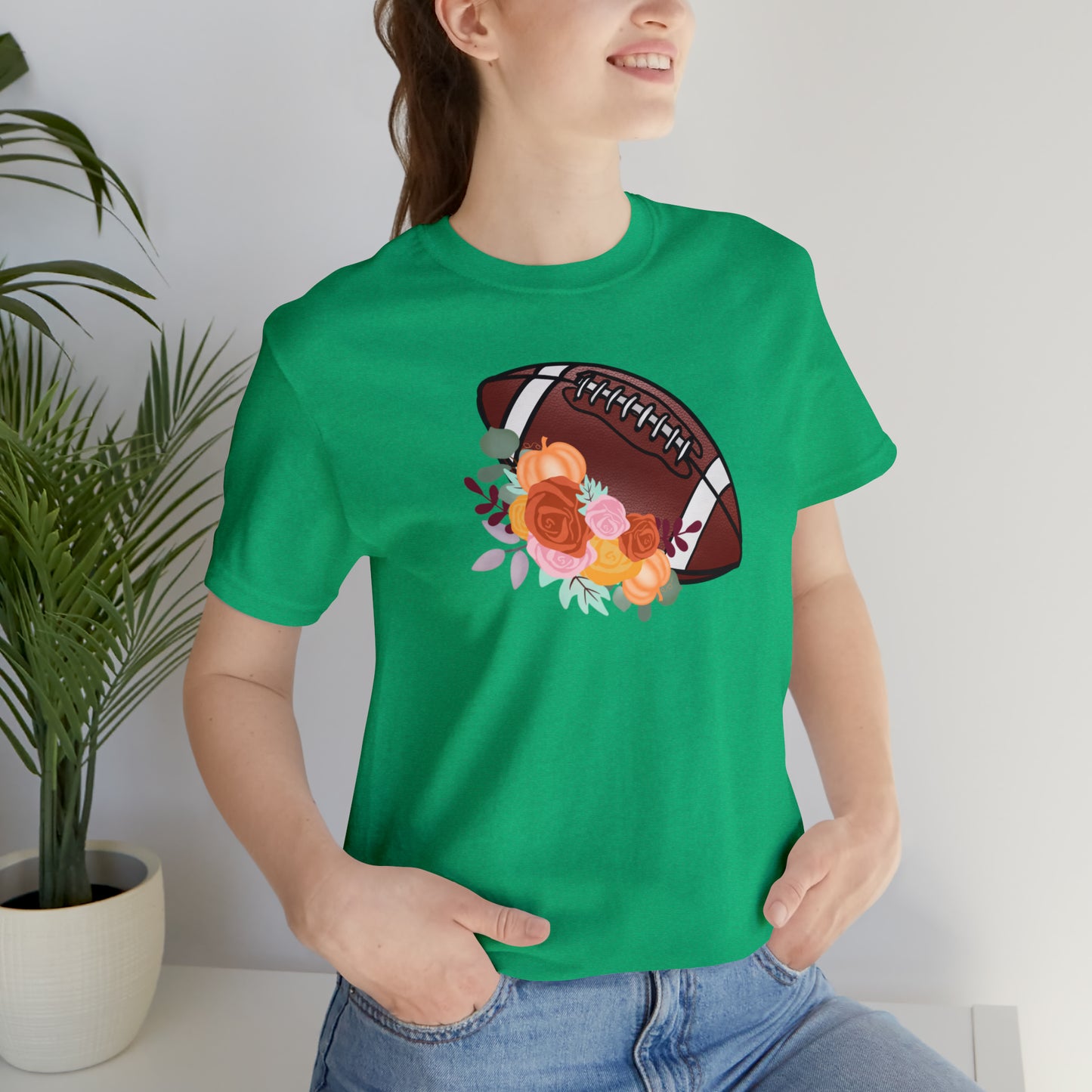 Fall Floral Football  T-Shirt