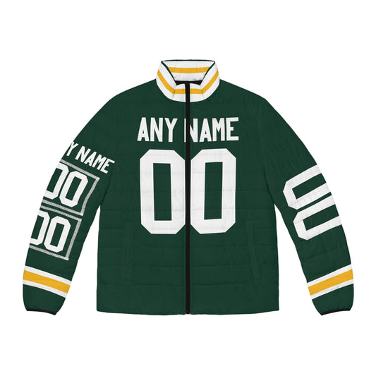 Green Bay Any Name & Number Game Day Men's Puffer Coat/ Jacket