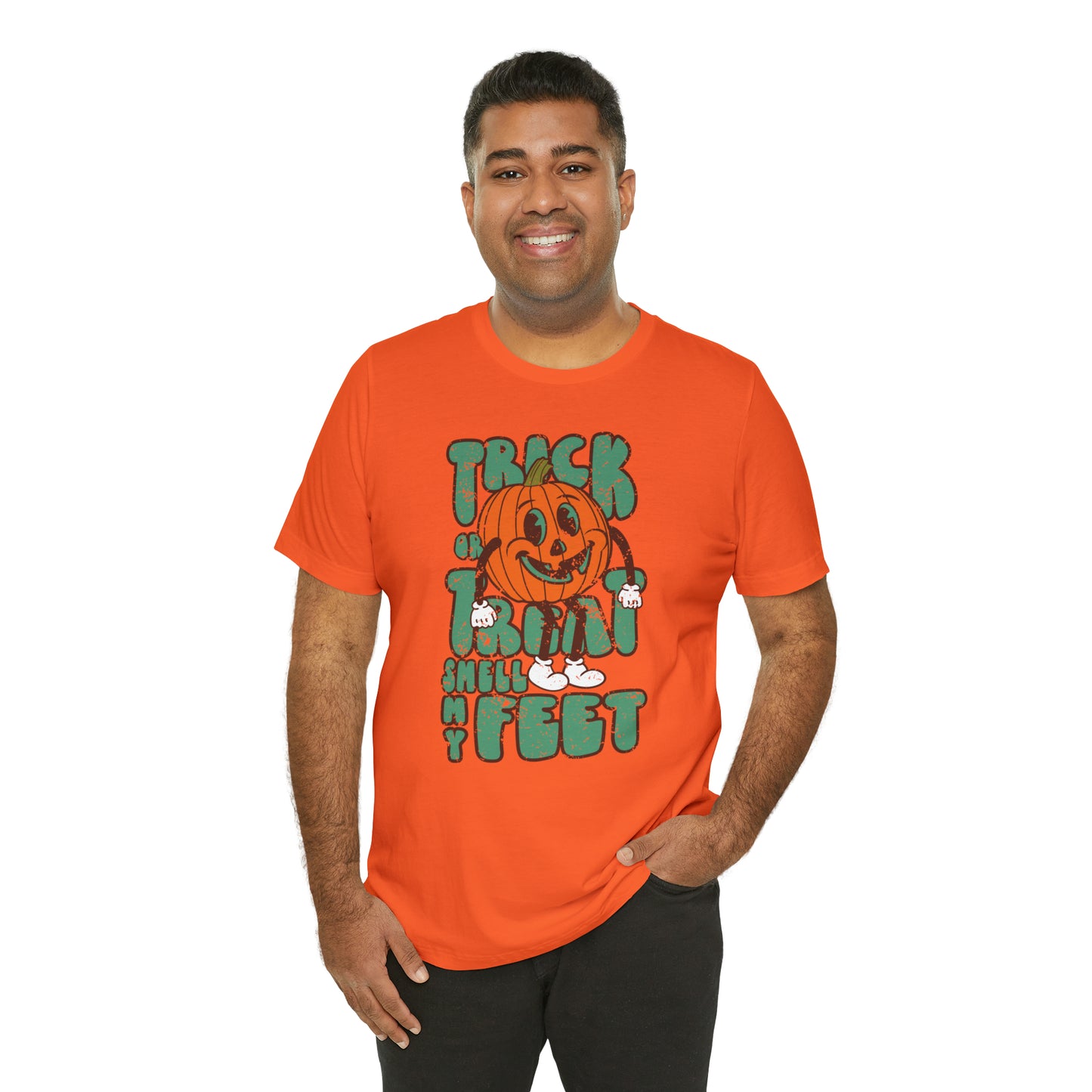 Distressed Trick or Treat Smell My Feet T-Shirt