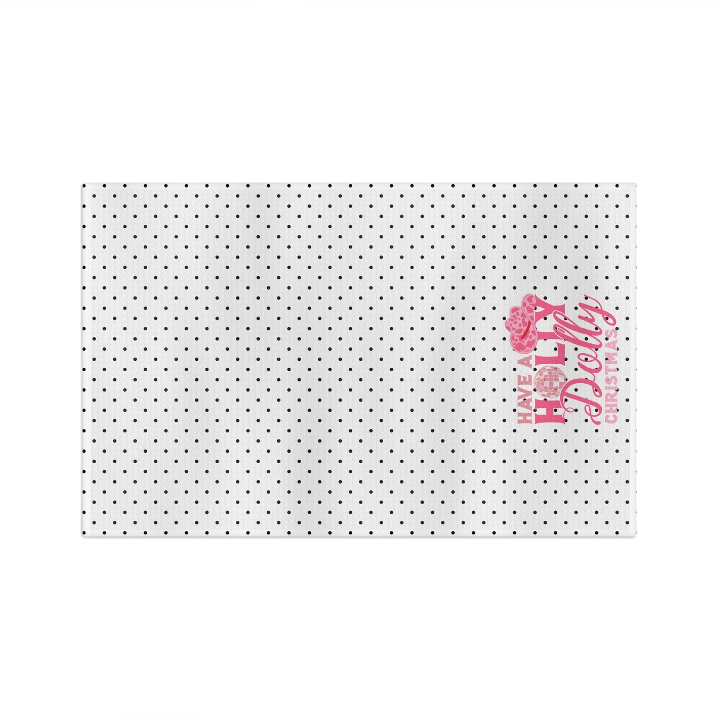 Have a Holly Dolly Christmas/ Holiday Polka Dot Print Soft Tea Towel