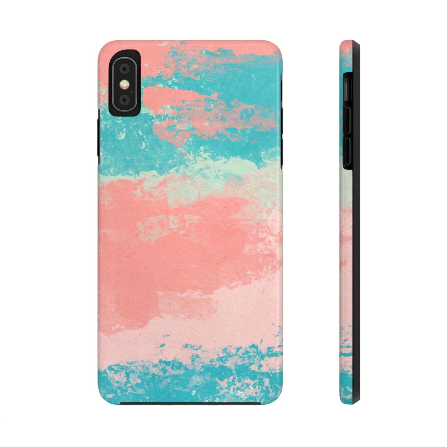 Pink and Turquoise Water Color Tough Phone Cases