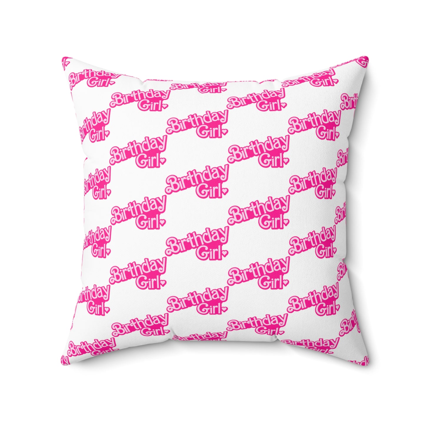 Birthday Girl Barbie Font Pattern Polyester Square Pillow