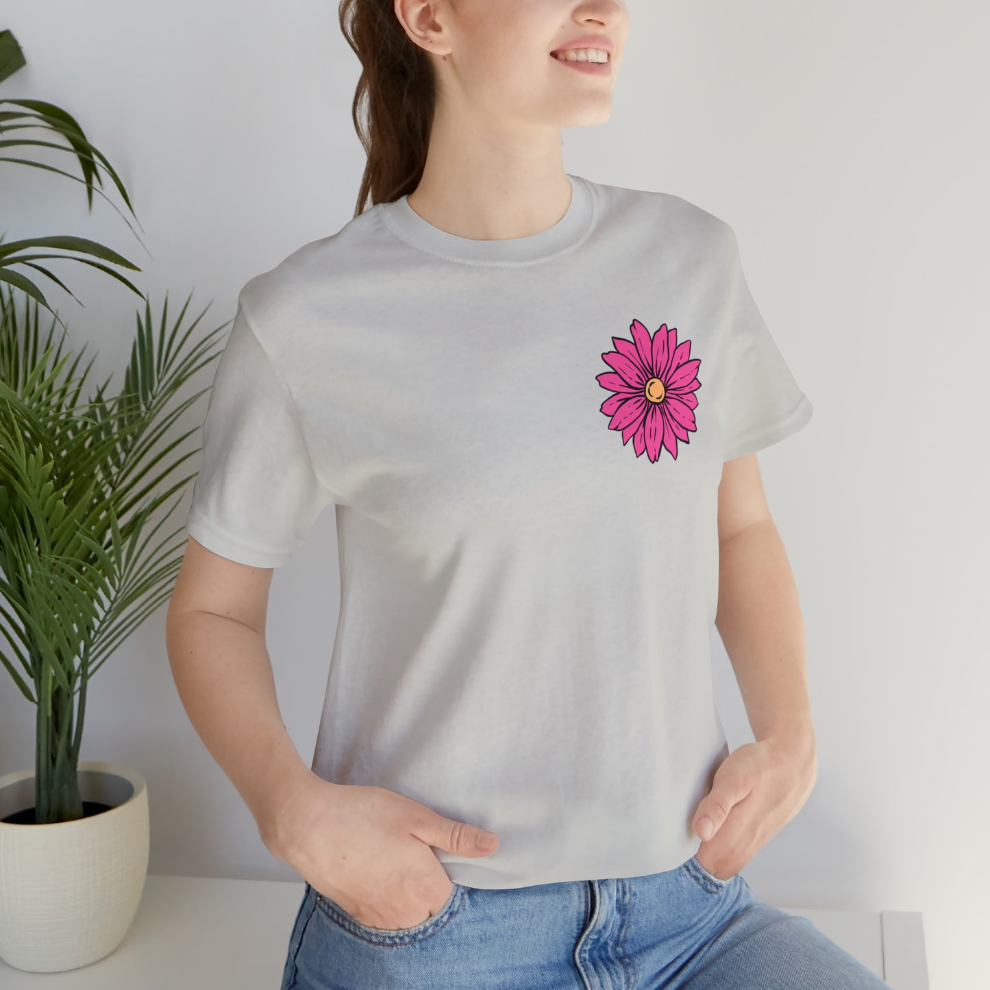 TWO SIDED Positive Energy T-Shirt (Flower on Front - Positive Energy on Back) Christian T-Shirt