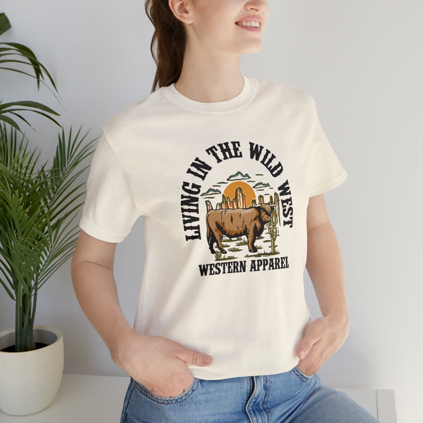 "Living in in the Wildwest" Unisex Jersey Short Sleeve Tee