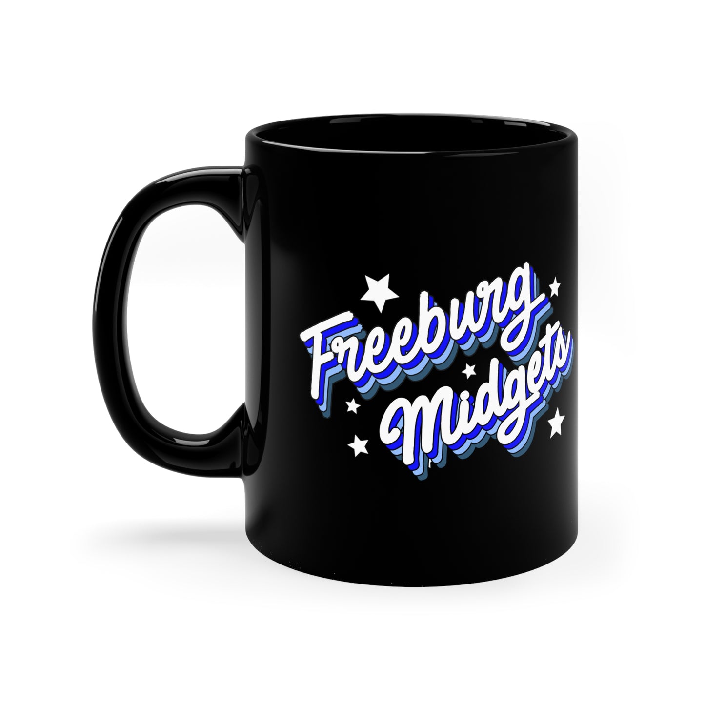 Black Retro Freeburg Midgets 11oz Black Mug