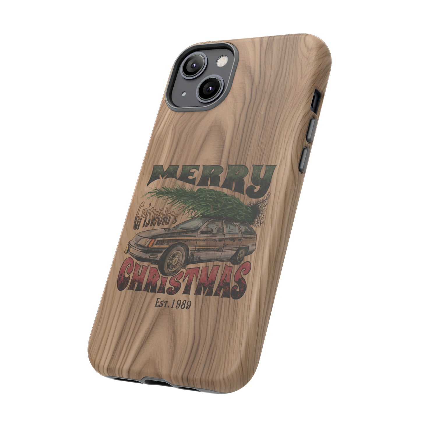 Distressed Merry Griswold's Christmas Tree Station Wagon Holiday Apple iPhone Tough Cases