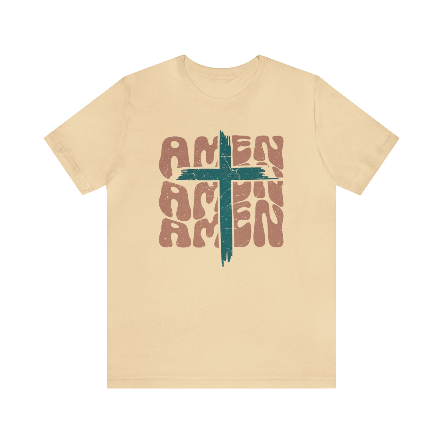 Amen Amen Amen with Cross Boho Color T-Shirt