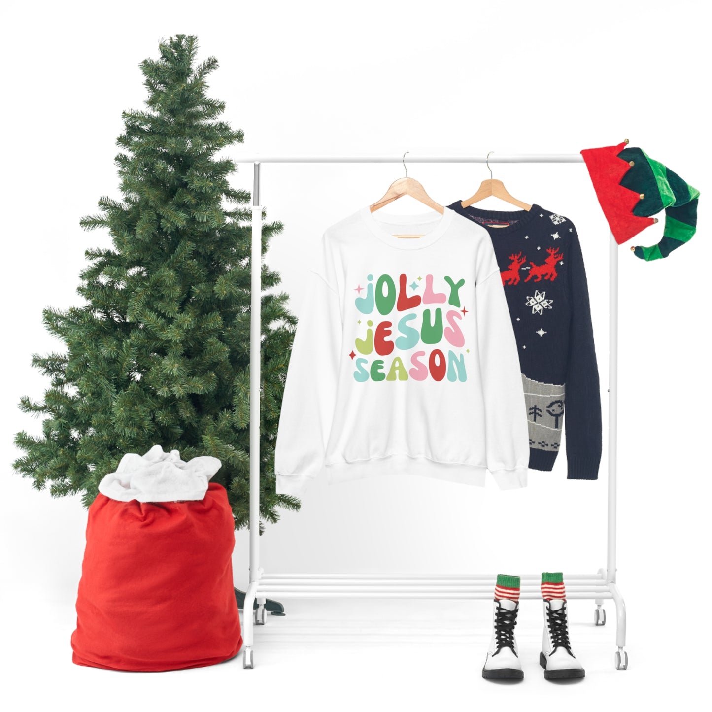 Jolly Jesus Season Heavyweight Crewneck Sweatshirt