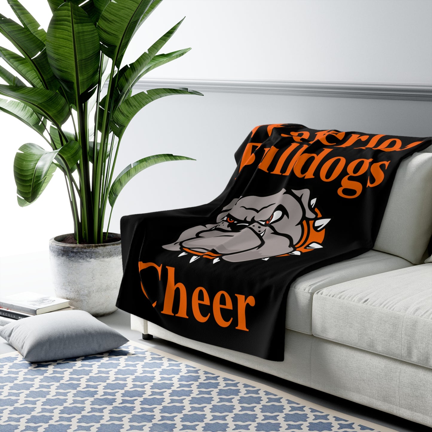 Waterloo Bulldogs Cheer Sherpa Fleece Blanket