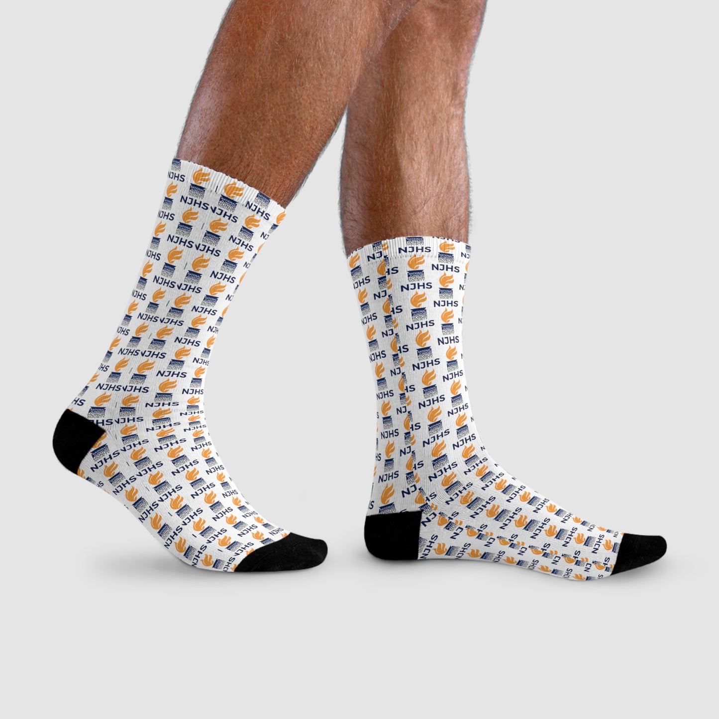 NJHS Torch LogoSublimation Crew Socks (EU) - White