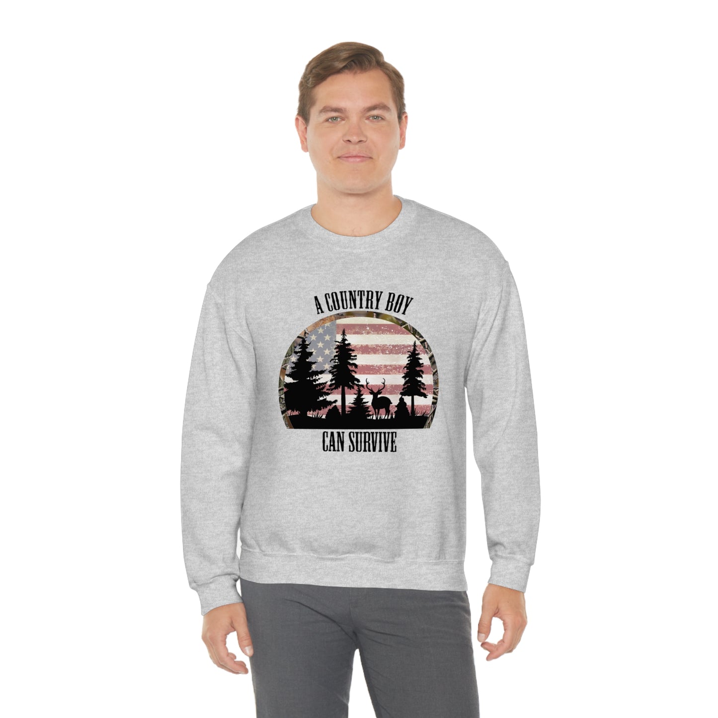 "A Country Boy Can Survive" - Unisex Heavy Blend™ Crewneck Sweatshirt