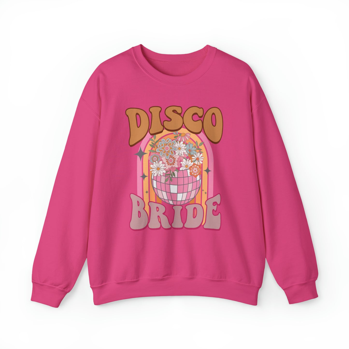 Retro Disco Bride Mirror Ball Bride Unisex Heavy Blend™ Crewneck Sweatshirt