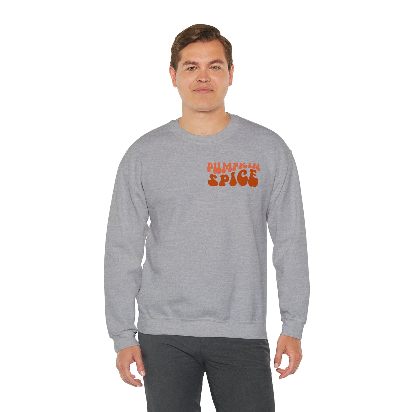 Pumpkin Spice and Chill (Front and Back) Design Heavy Blend™ Crewneck Sweatshirt