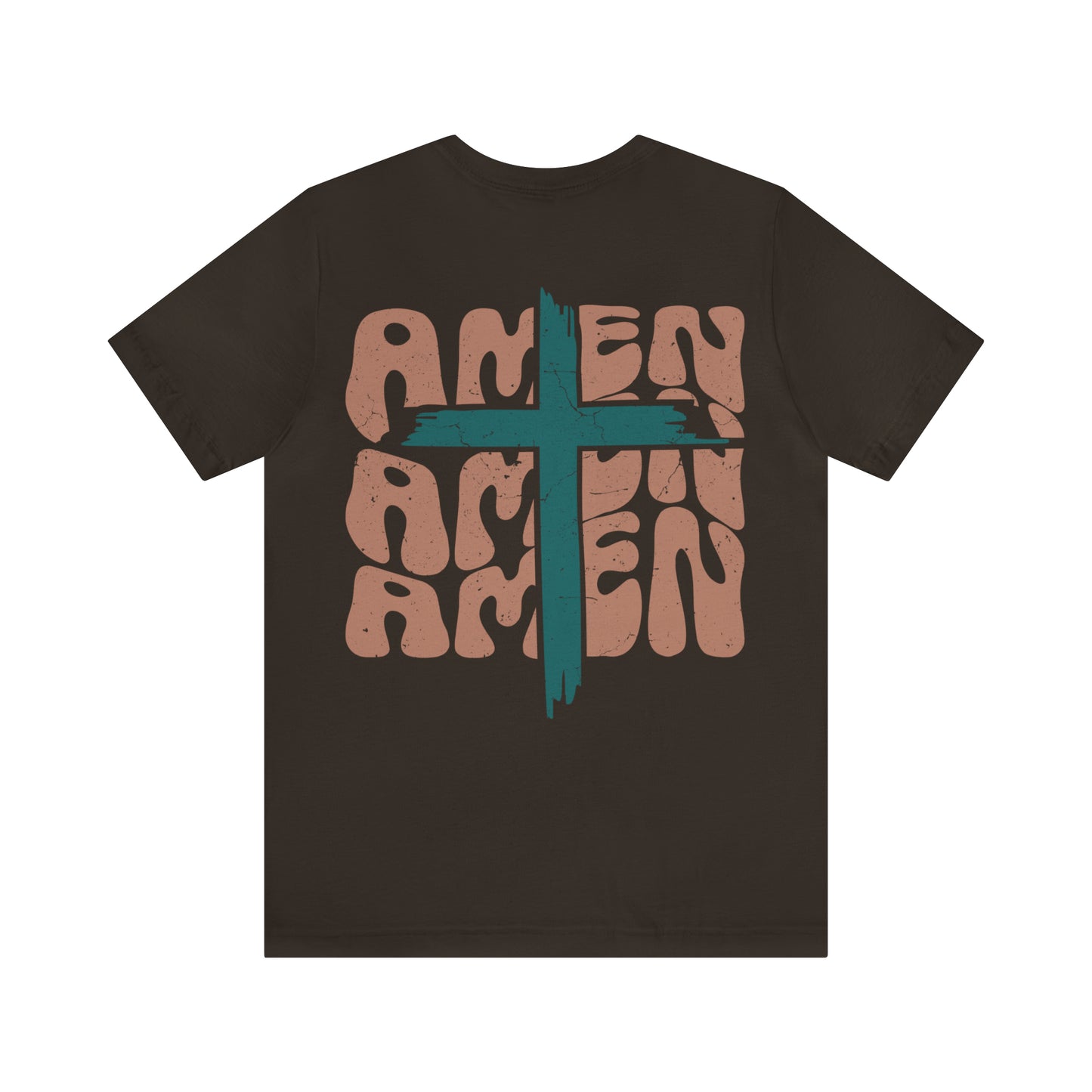 Amen Amen Amen with Cross Front and Back Design T-Shirt