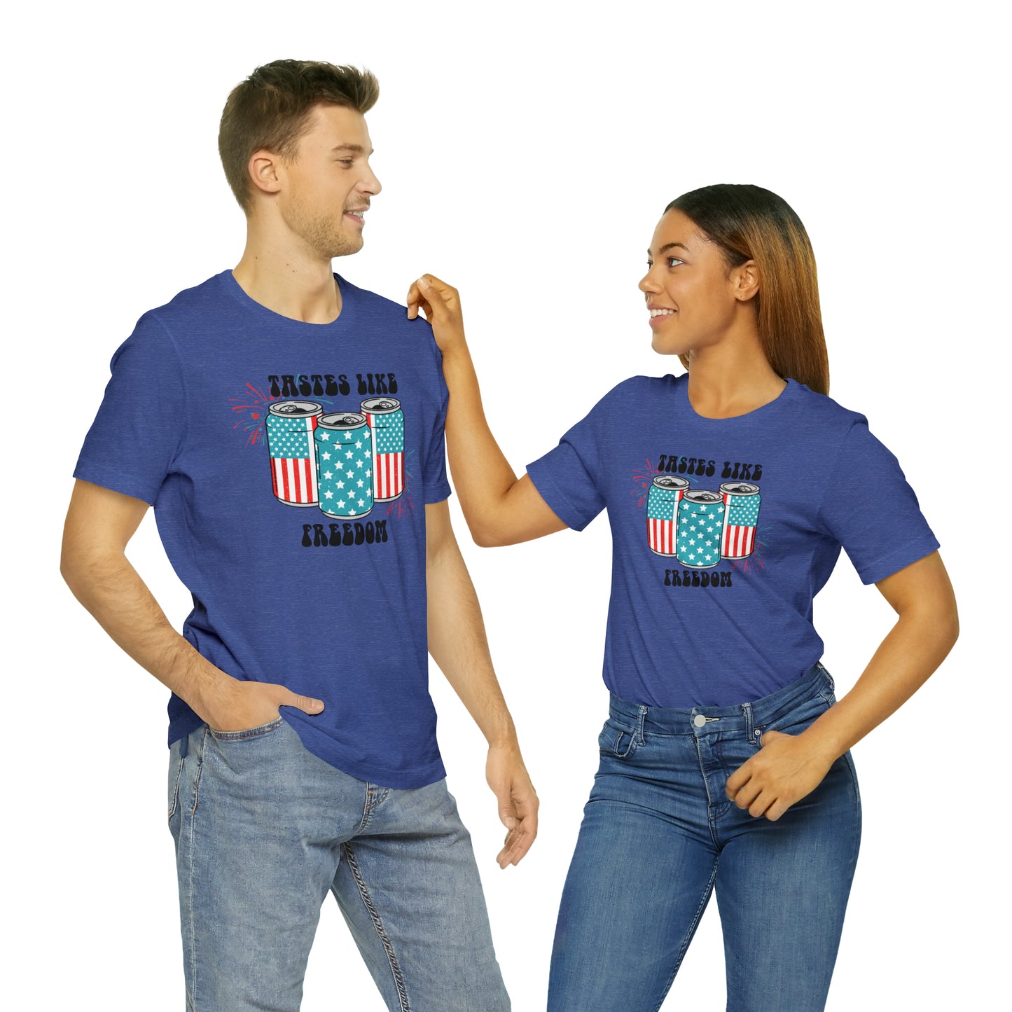 American USA Tastes Like Freedom Beverage Can Unisex Jersey Short Sleeve Tee