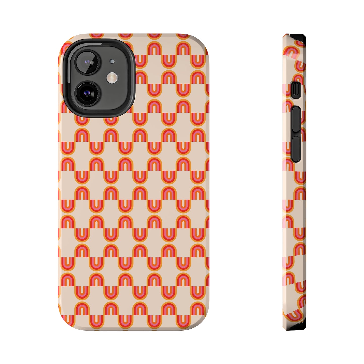 Retro Red Rainbow Pattern Tough Phone Cases