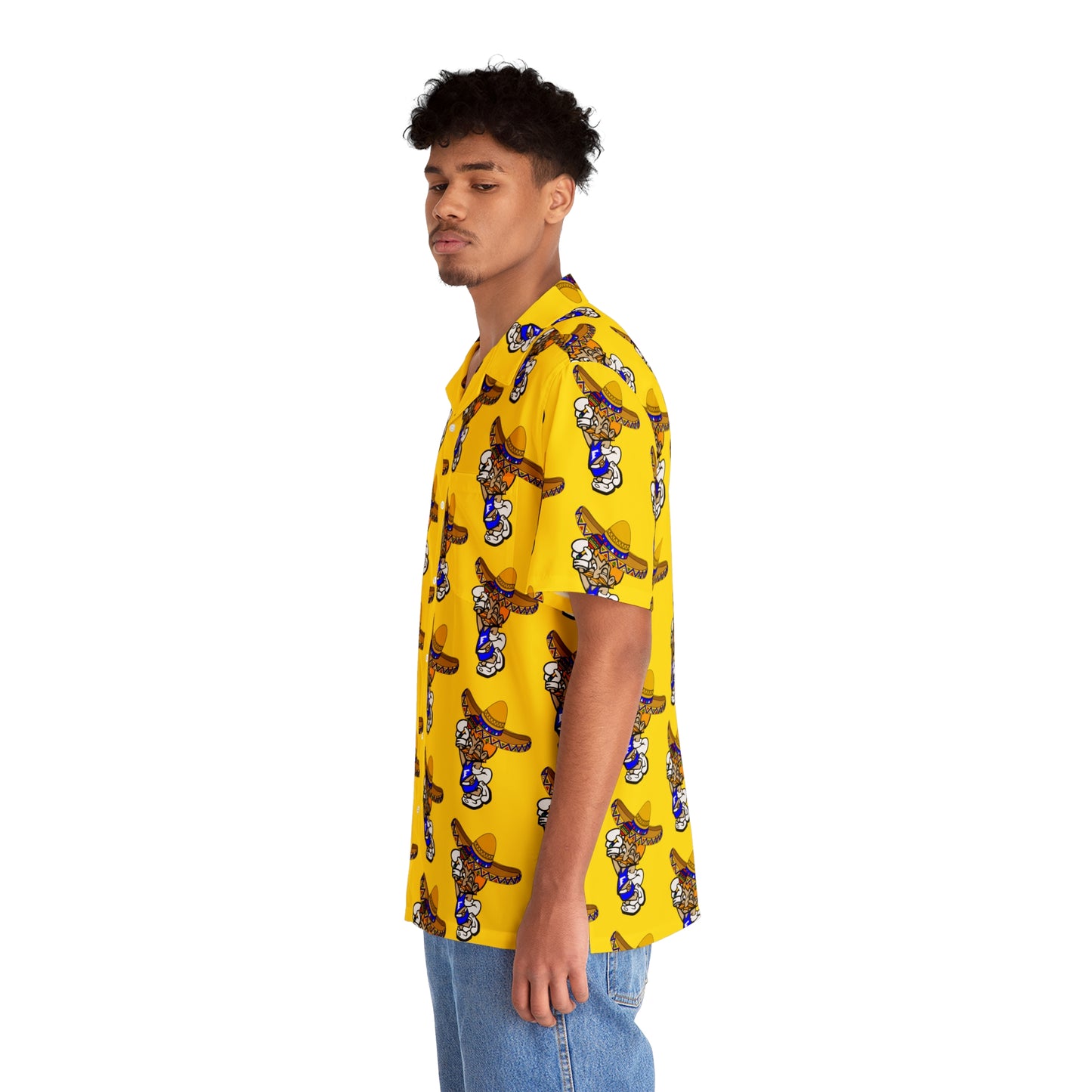 Freeburg Sombrero Midget Men's Hawaiian Shirt - Yellow