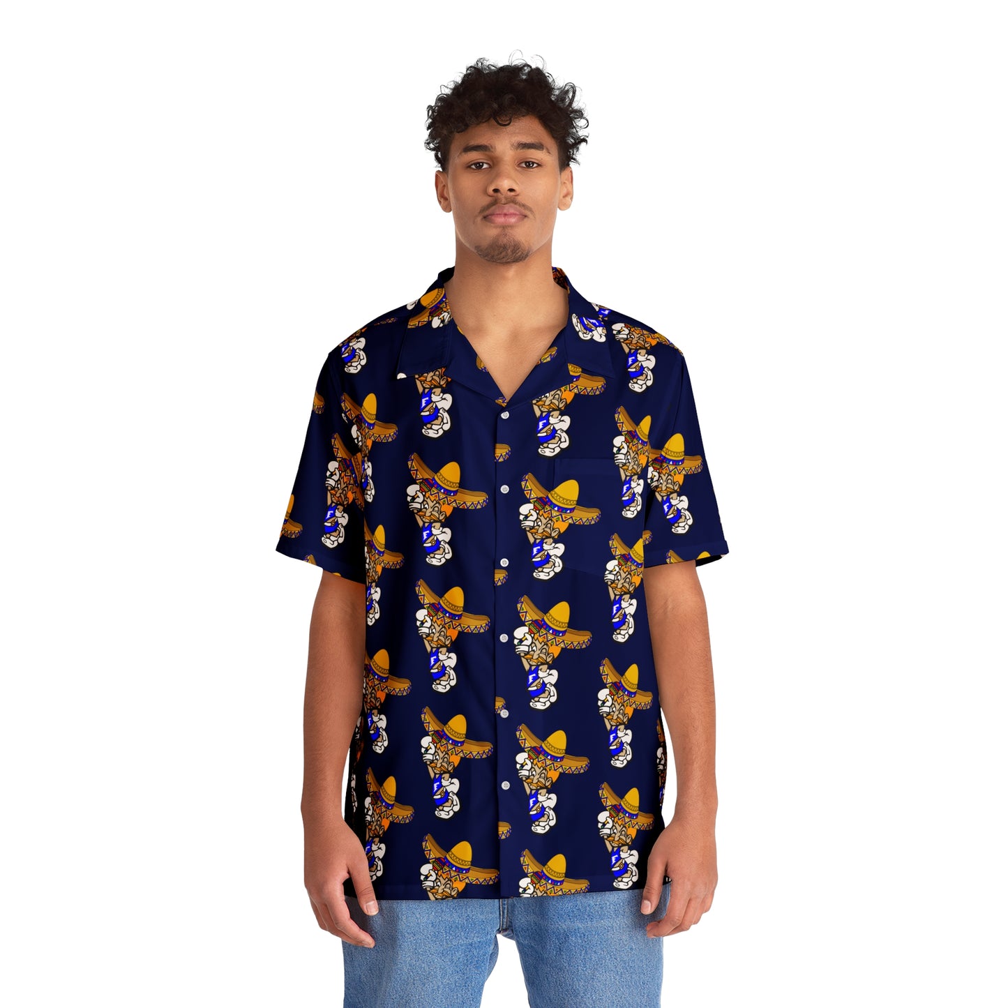 Freeburg Sombrero Midget Men's Hawaiian Shirt - Navy