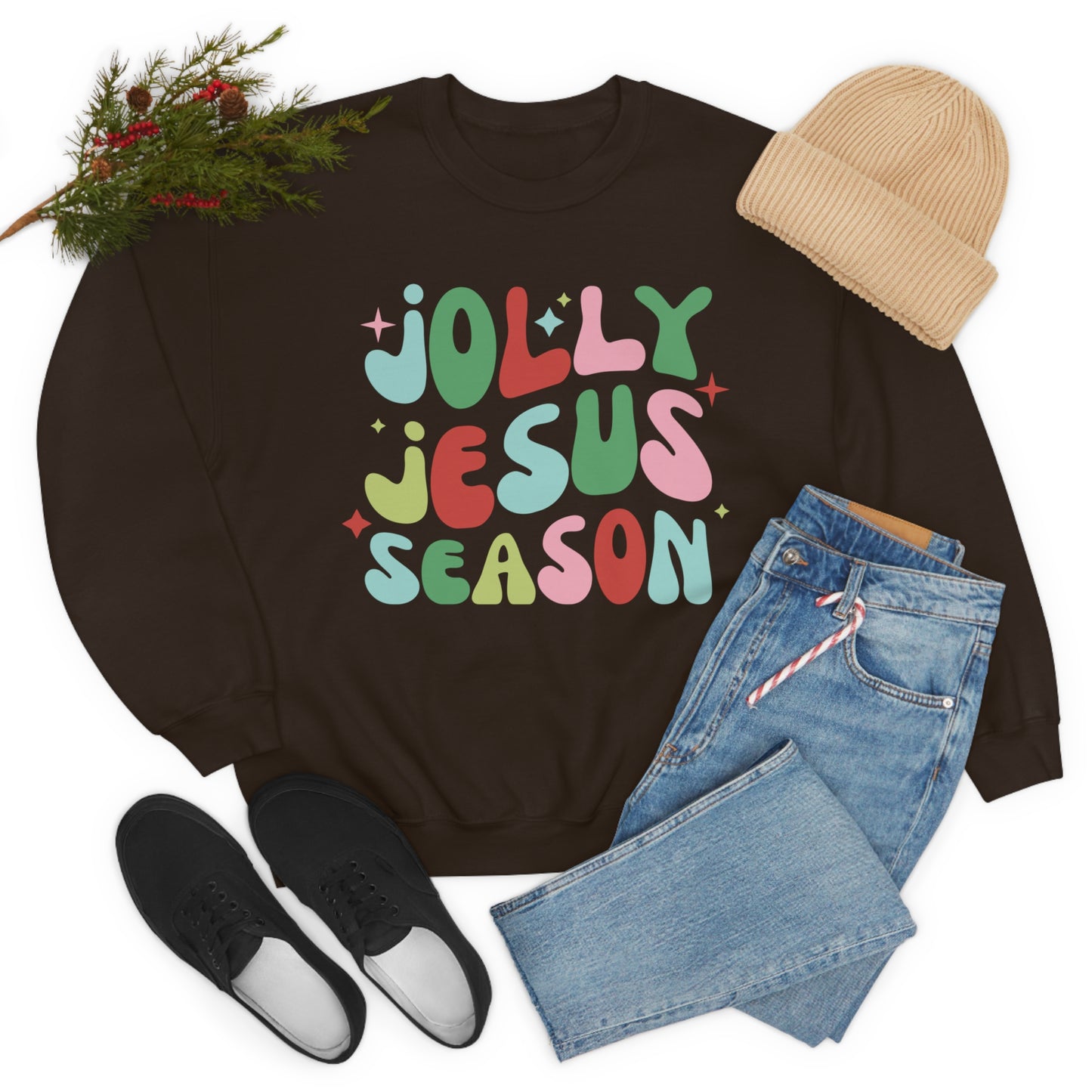 Jolly Jesus Season Heavyweight Crewneck Sweatshirt