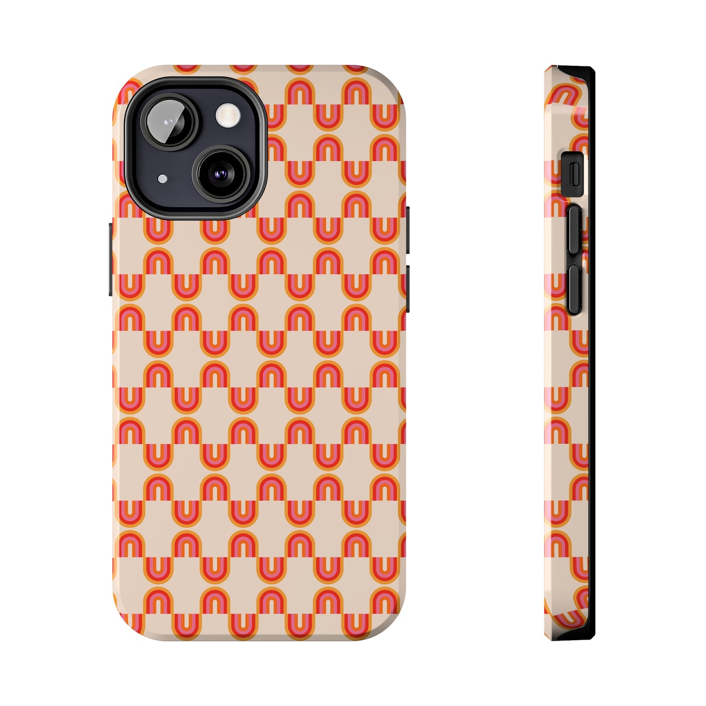 Retro Red Rainbow Pattern Tough Phone Cases