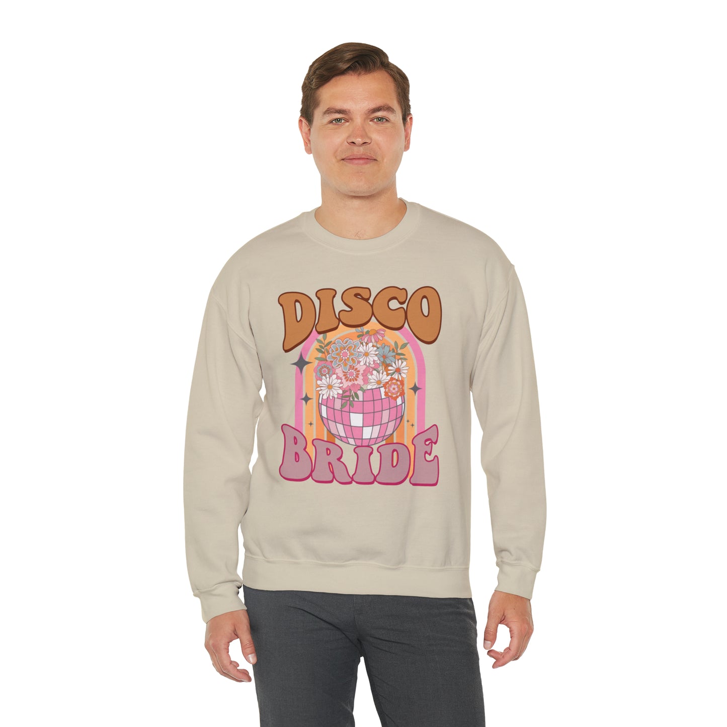 Retro Disco Bride Mirror Ball Bride Unisex Heavy Blend™ Crewneck Sweatshirt