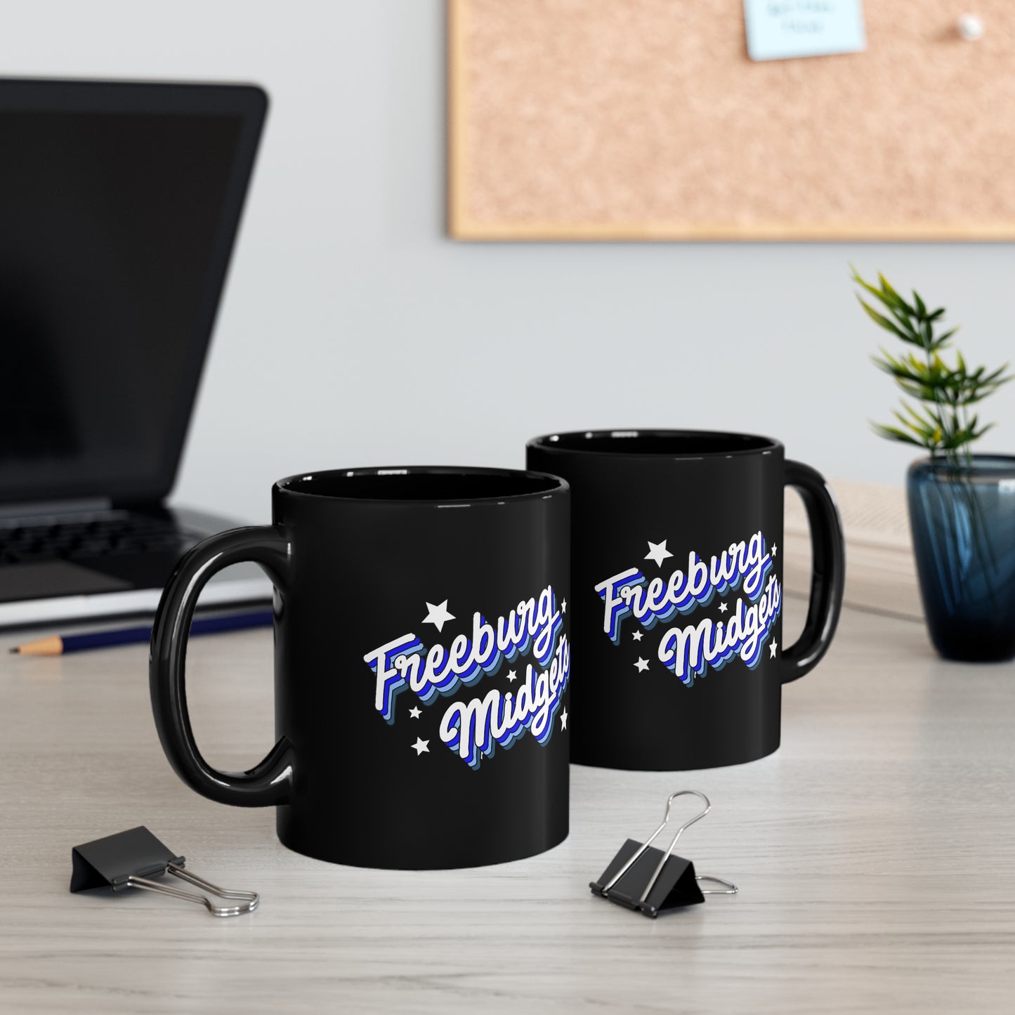 Black Retro Freeburg Midgets 11oz Black Mug