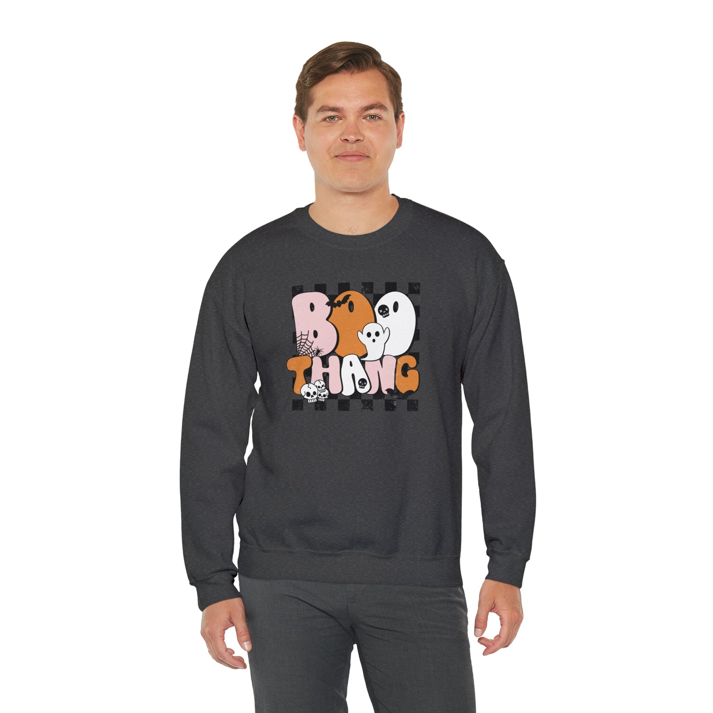 Boo Thang Fall Halloween Retro Warm Colored  Unisex Heavy Blend™ Crewneck Sweatshirt