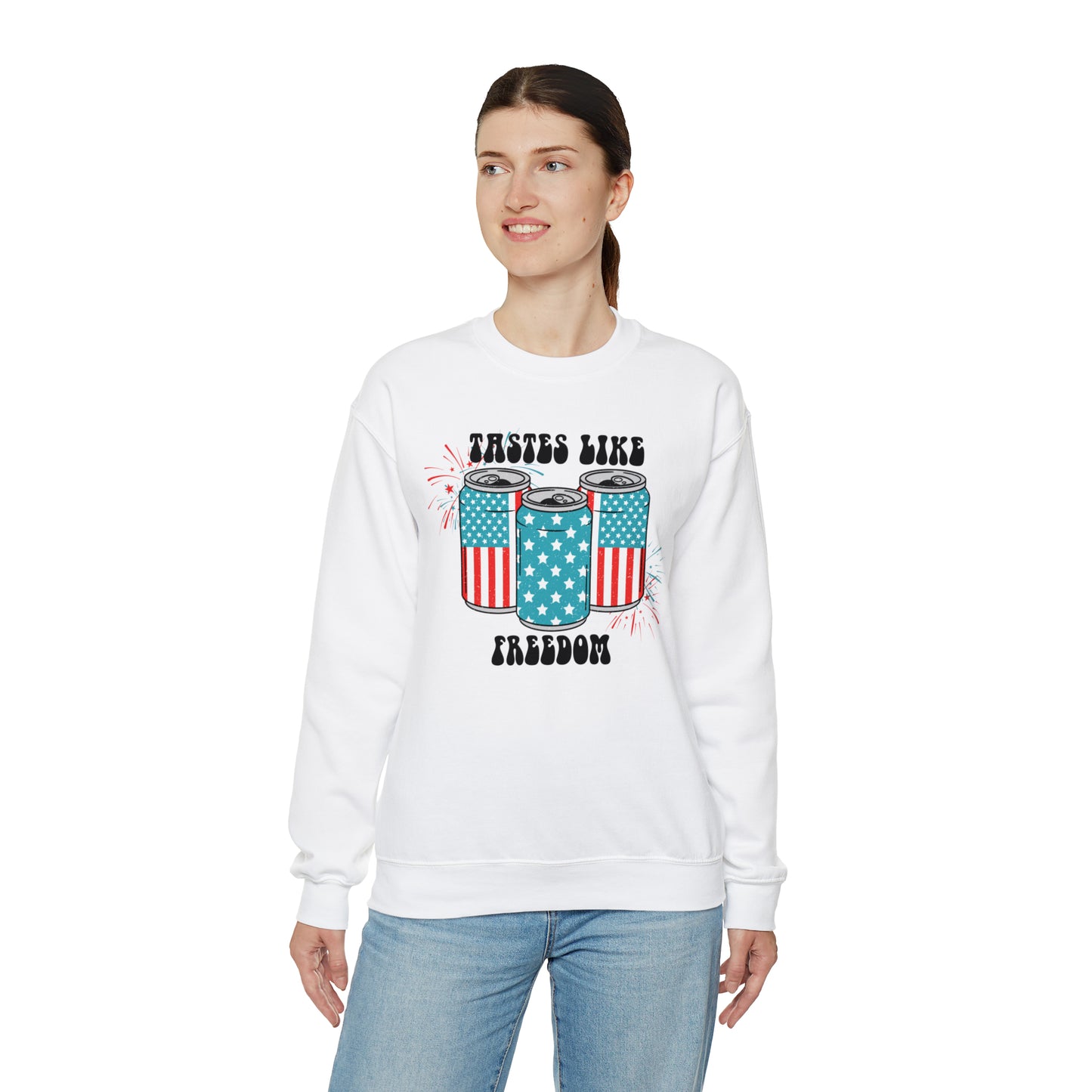 USA America Tastes Like Freedom Party Can Heavy Blend™ Crewneck Sweatshirt