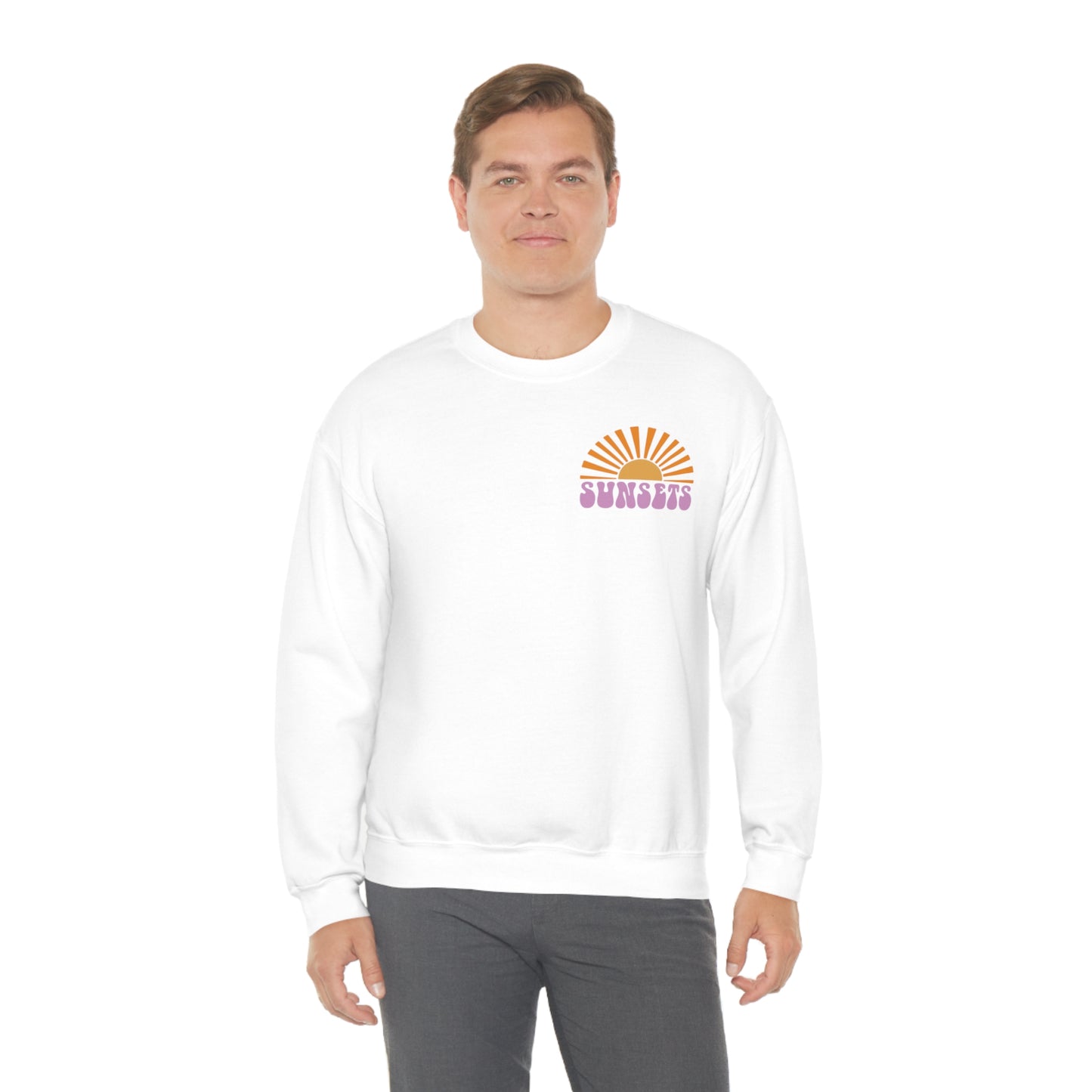 "Forever Chasing Sunsets" (Front & Back Design) - Unisex Heavy Blend™ Crewneck Sweatshirt