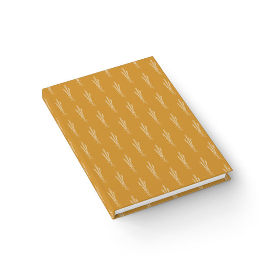 Golden Wheat Floral Pattern Journal - Blank