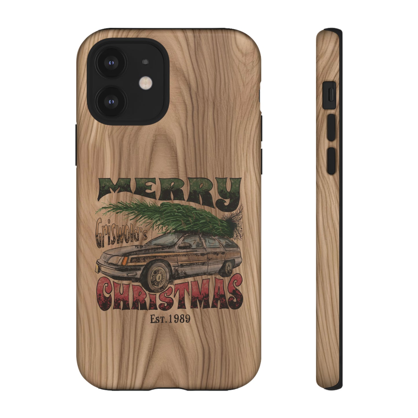 Distressed Merry Griswold's Christmas Tree Station Wagon Holiday Apple iPhone Tough Cases