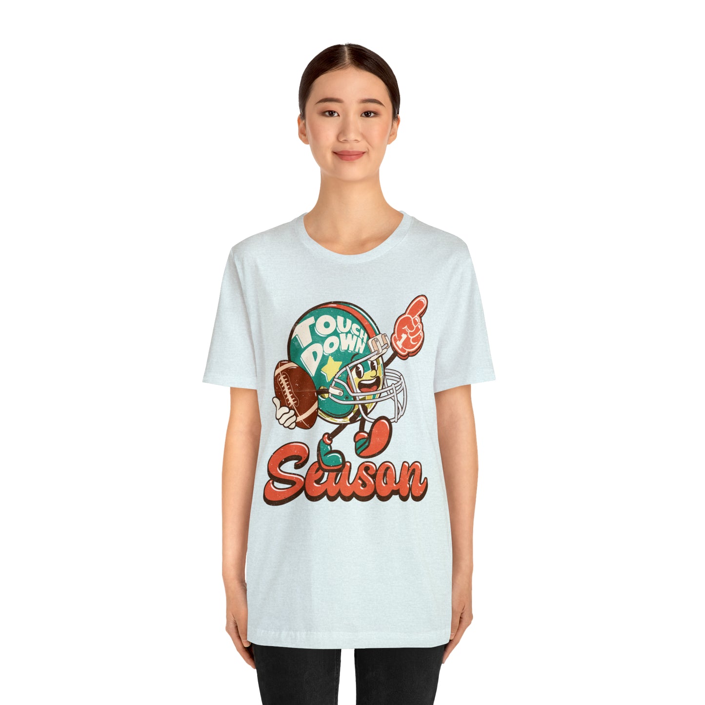 Football Season Football Helmet Character Holding Football T-Shirt