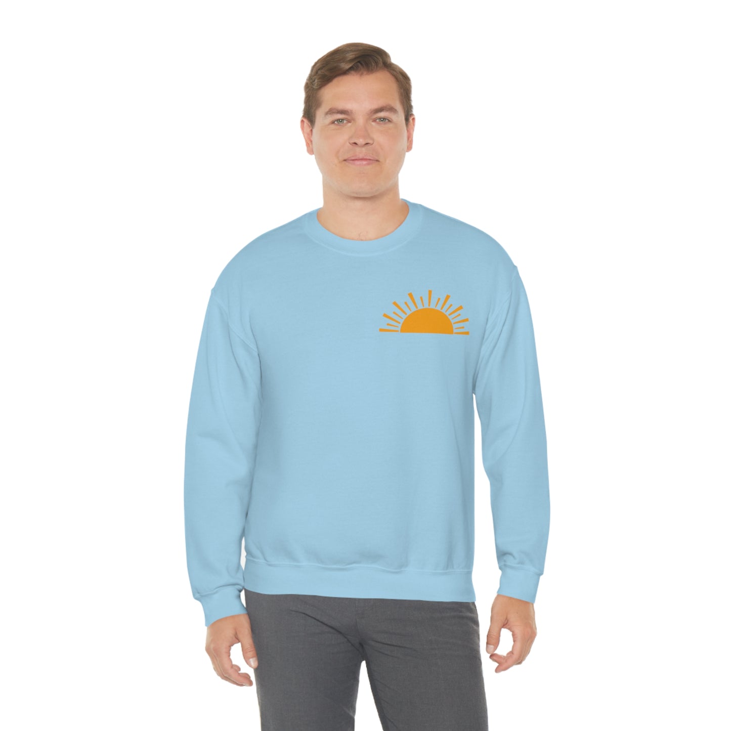 "Sunshine on My Mind" (Front & Back Design) - Unisex Heavy Blend™ Crewneck Sweatshirt