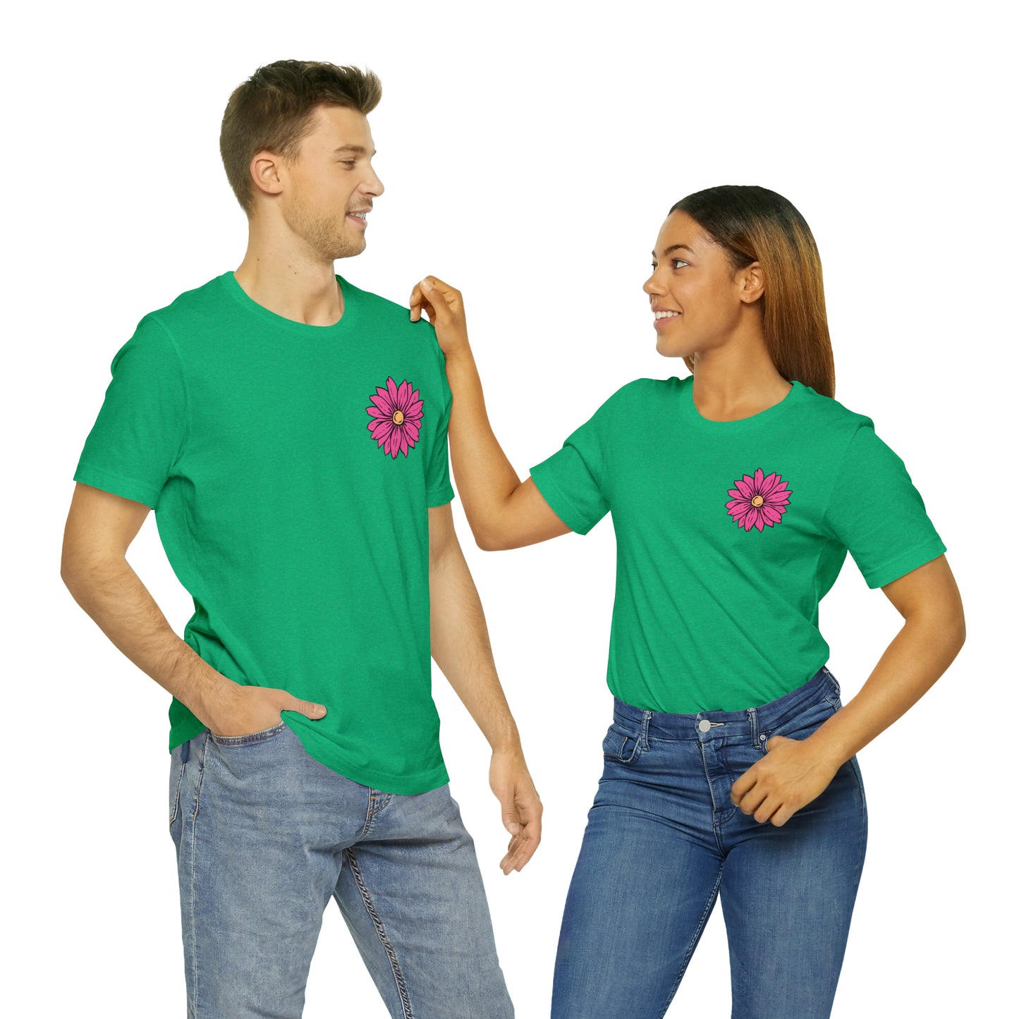 TWO SIDED Positive Energy T-Shirt (Flower on Front - Positive Energy on Back) Christian T-Shirt