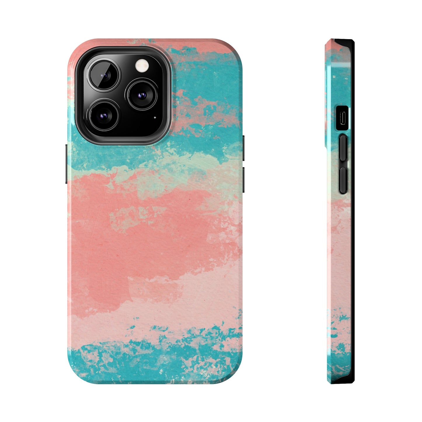 Pink and Turquoise Water Color Tough Phone Cases