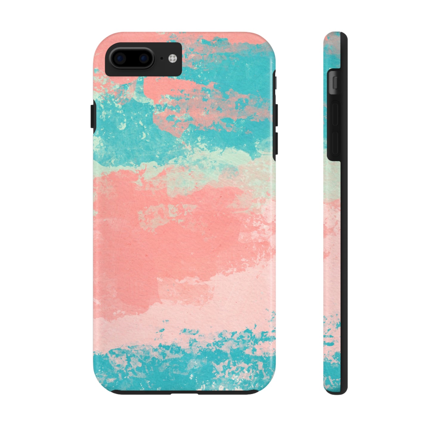 Pink and Turquoise Water Color Tough Phone Cases